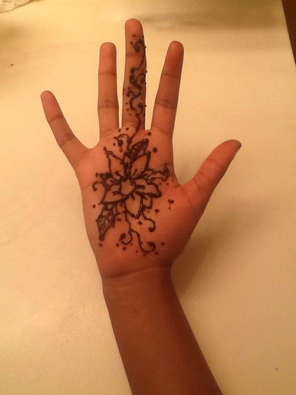 Then, draw dots on top of each petal and anywhere around the curves.