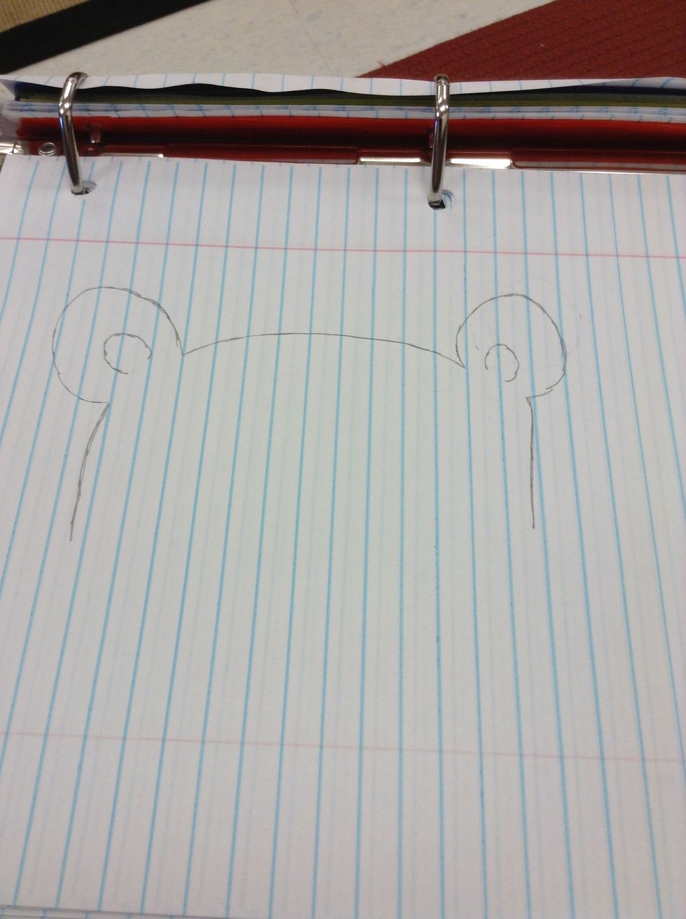 Then draw little lines from the bottom of the ears