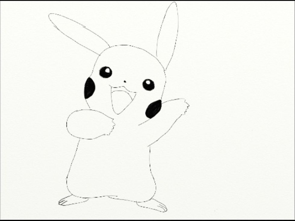 Then draw pickachu's face