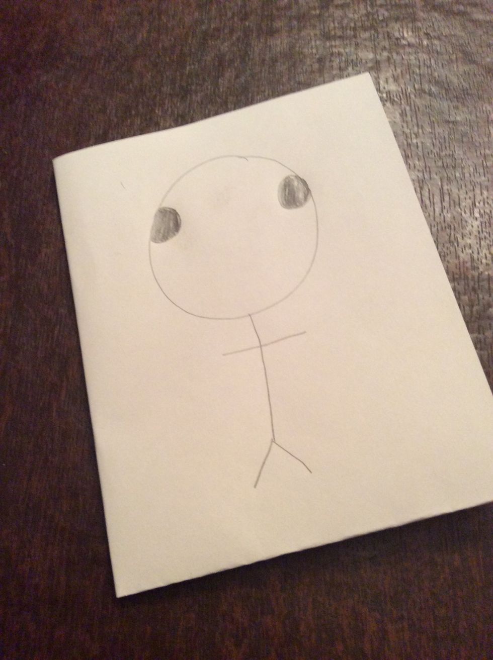 Then draw the eye so that they are touching the sides of the head