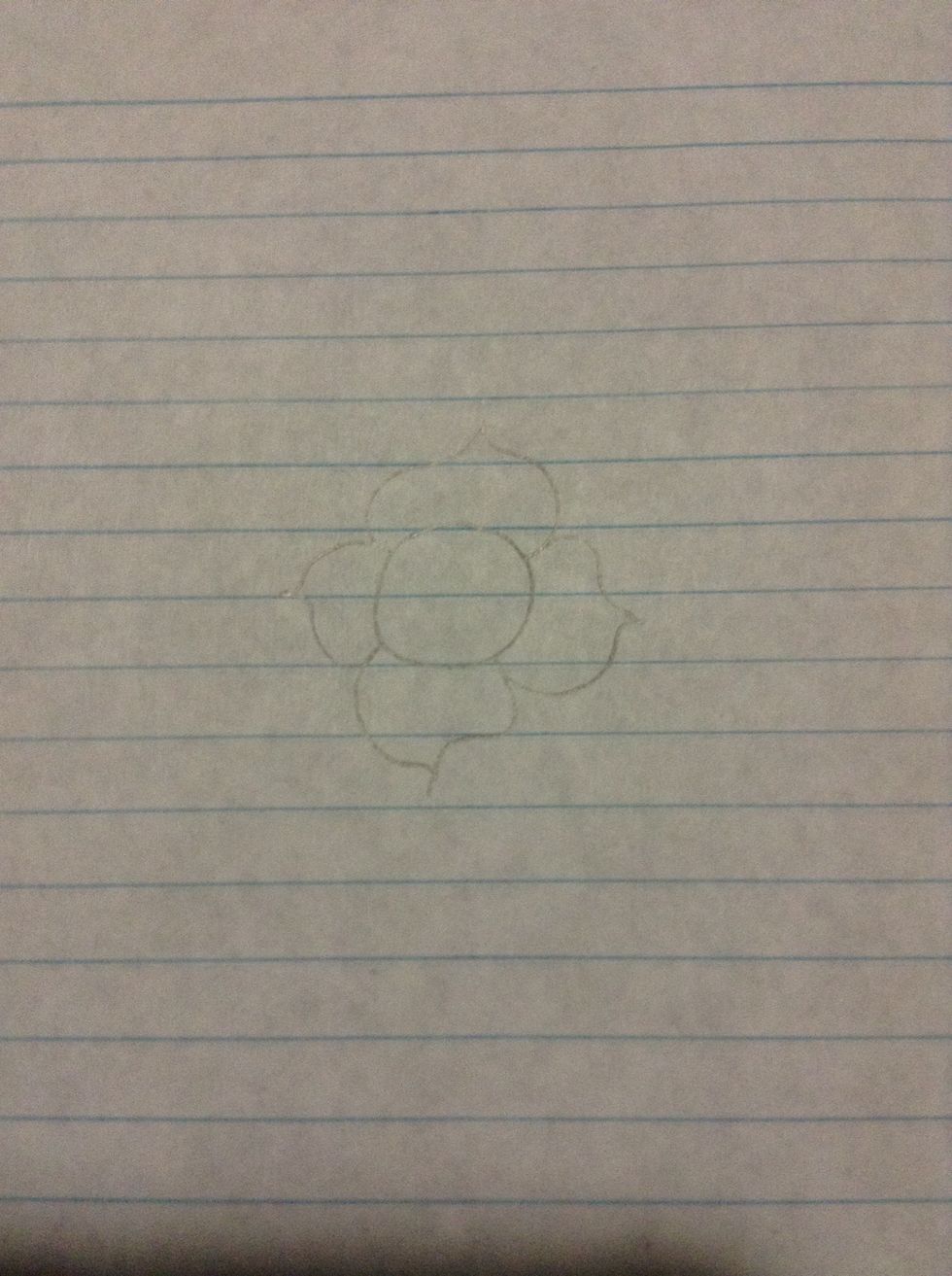 Then, draw the first 4 petals.