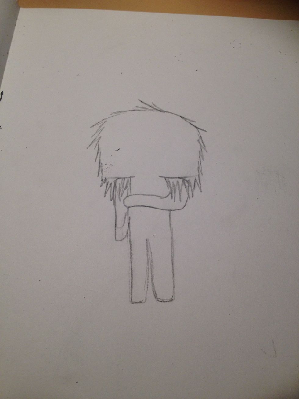 Then draw the hair as a "base" of the head