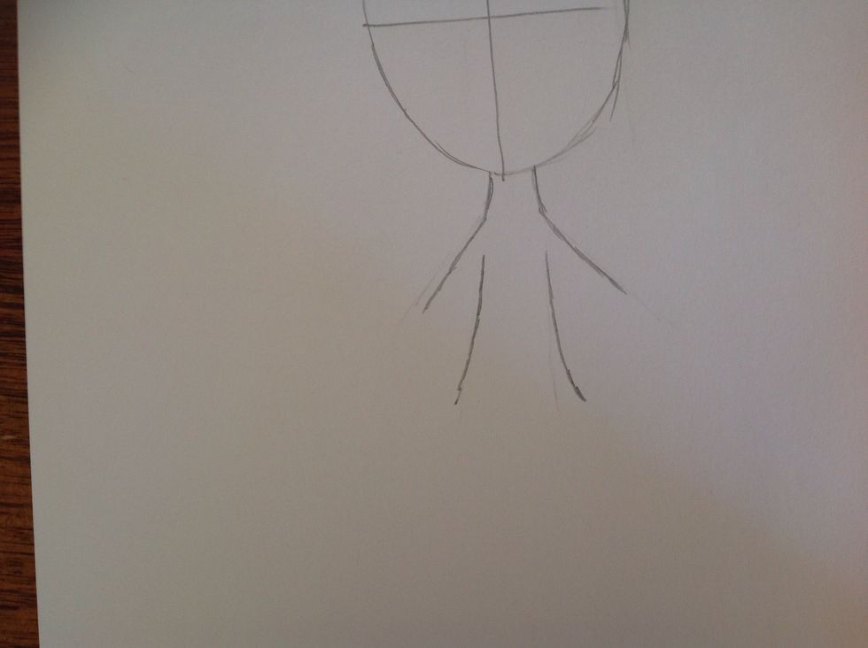 Then draw the outline of the body.