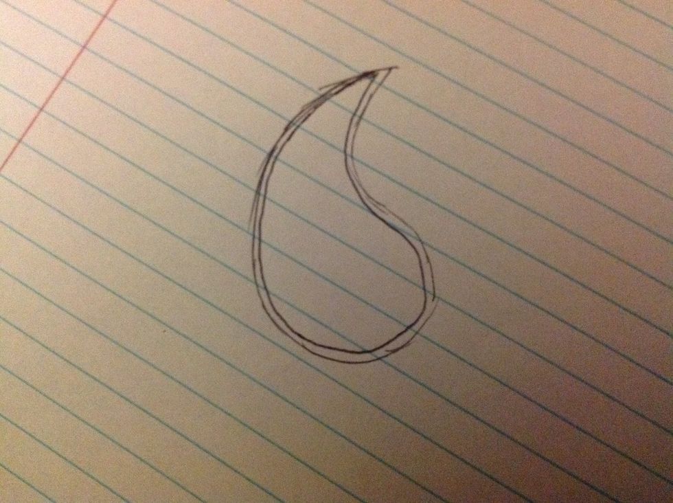 Then draw the same shape along the edge inside the first one.