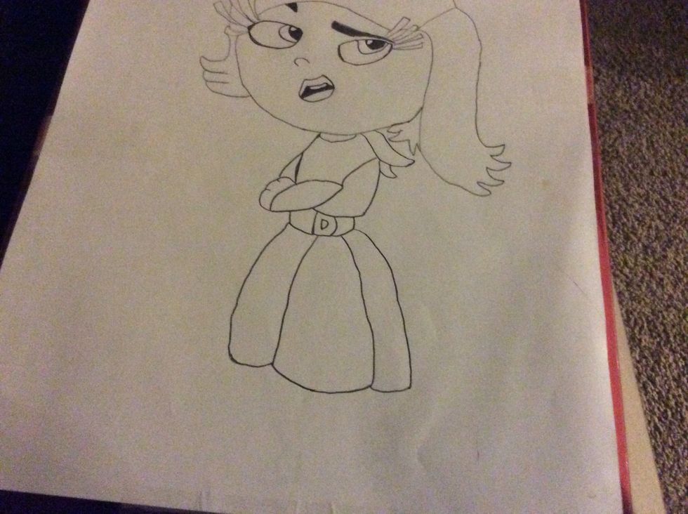 Then draw the skirt like this\u270f\ufe0f