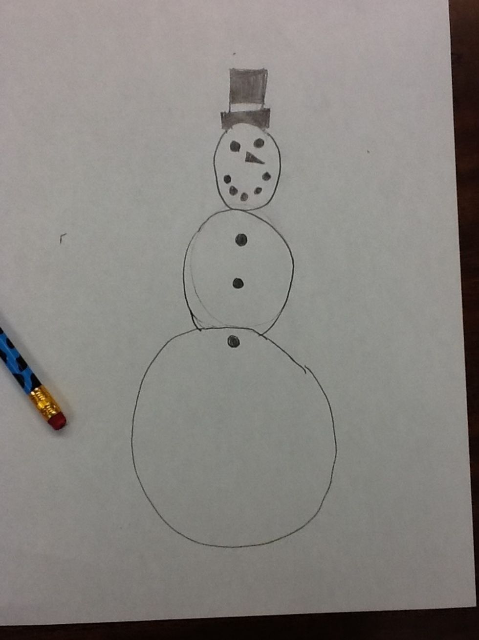 Then draw Three black buttons