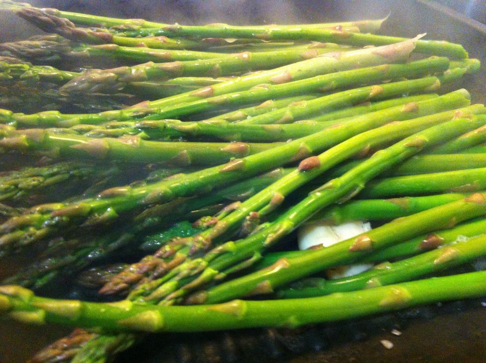 Then dress with salt and lemon juice (*note: you can also toss in thick sliced rings of lemon as well; I only had lemon juice on hand)