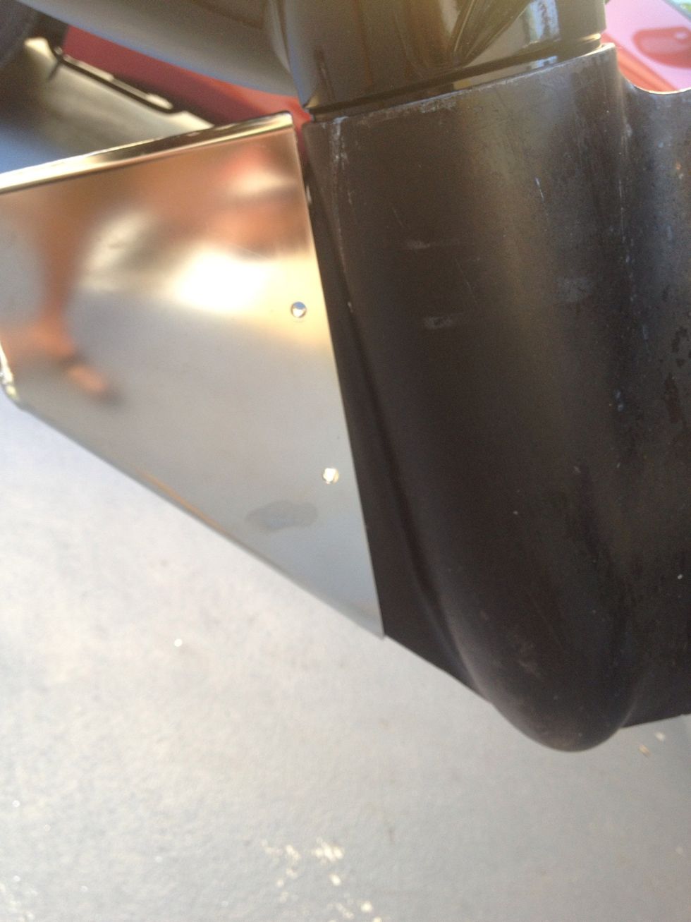 Then drill the 2 holes with a 1/4" bit. I used a cobalt bit and it went through the aluminum like butter