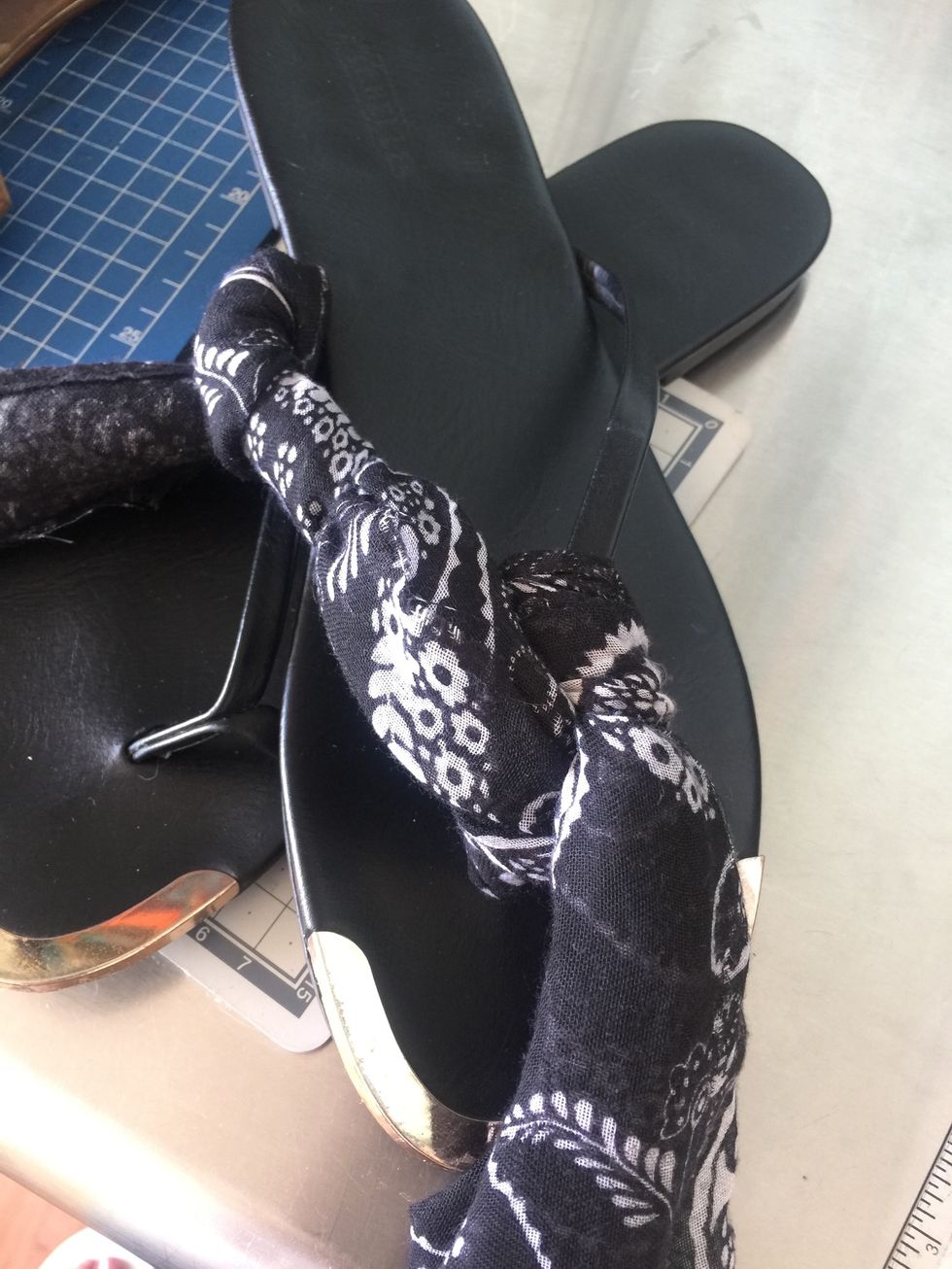 Then each side may be covered or surrounded by the scarf