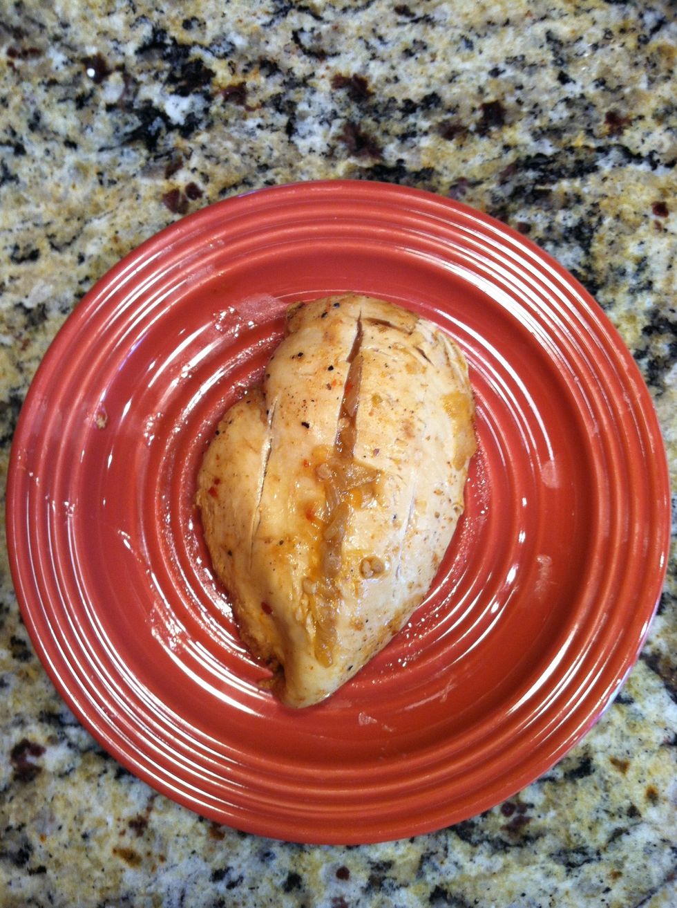 Then eat!!! *** the additional cut in the middle is where you can add onions, mushrooms or any other extras.***