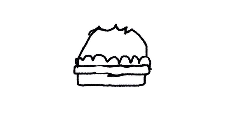 Then erase the part at the top..