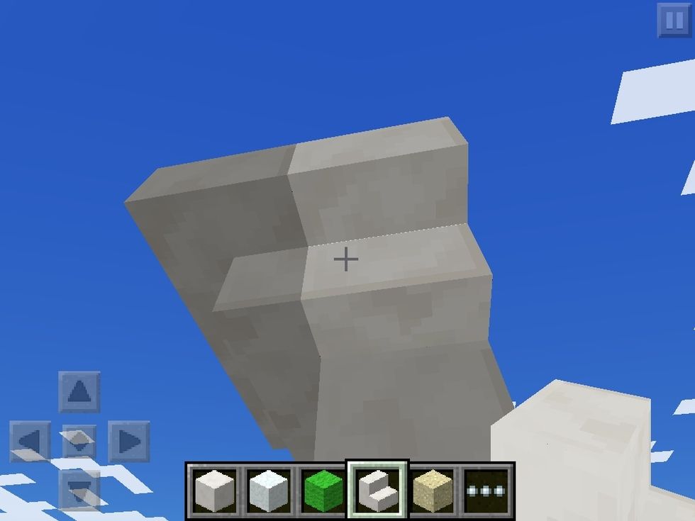 Then face ABOVE and place blocks on. They should be upside down