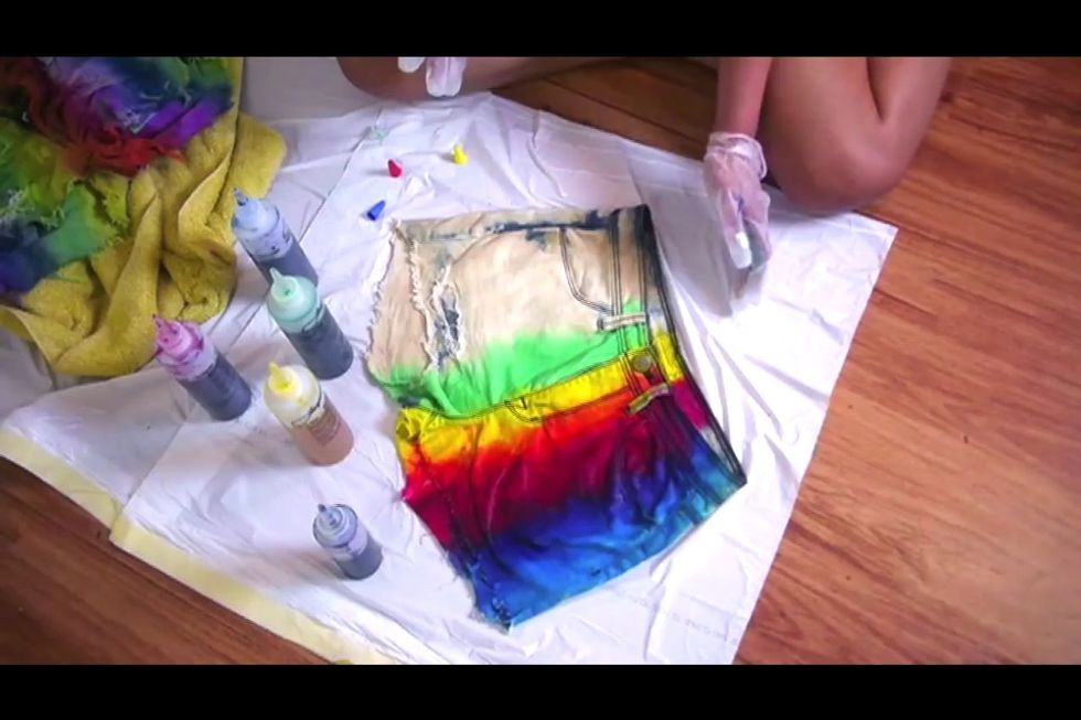 Then filling the rest of that side with blue.