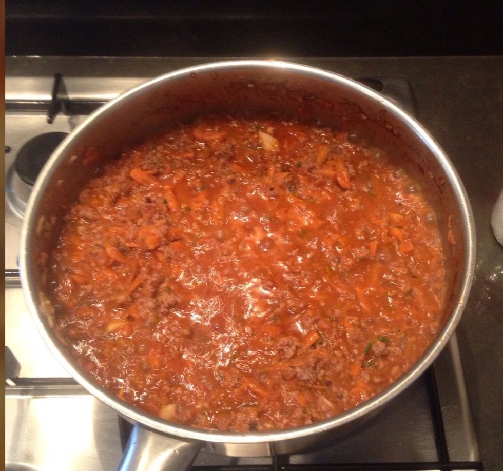 Then finally add the broth check and let it cook for a few mins