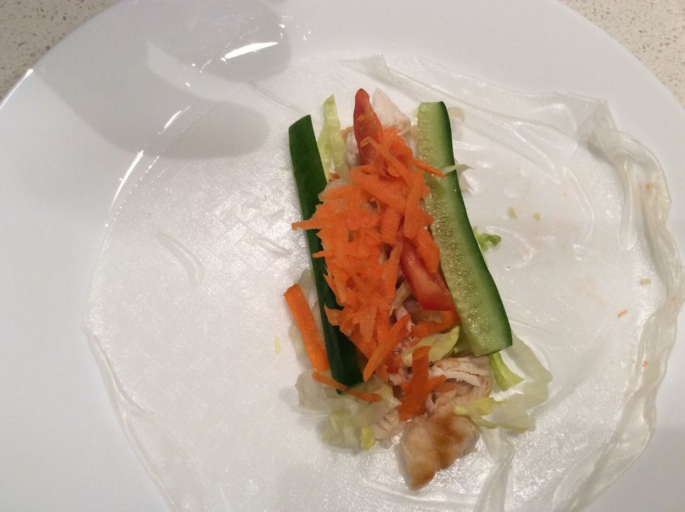 Then finally add the grated carrot