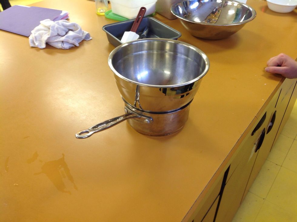 Then find a bowl the fits into the small pot. It needs to be small enough so it sits in the pot.