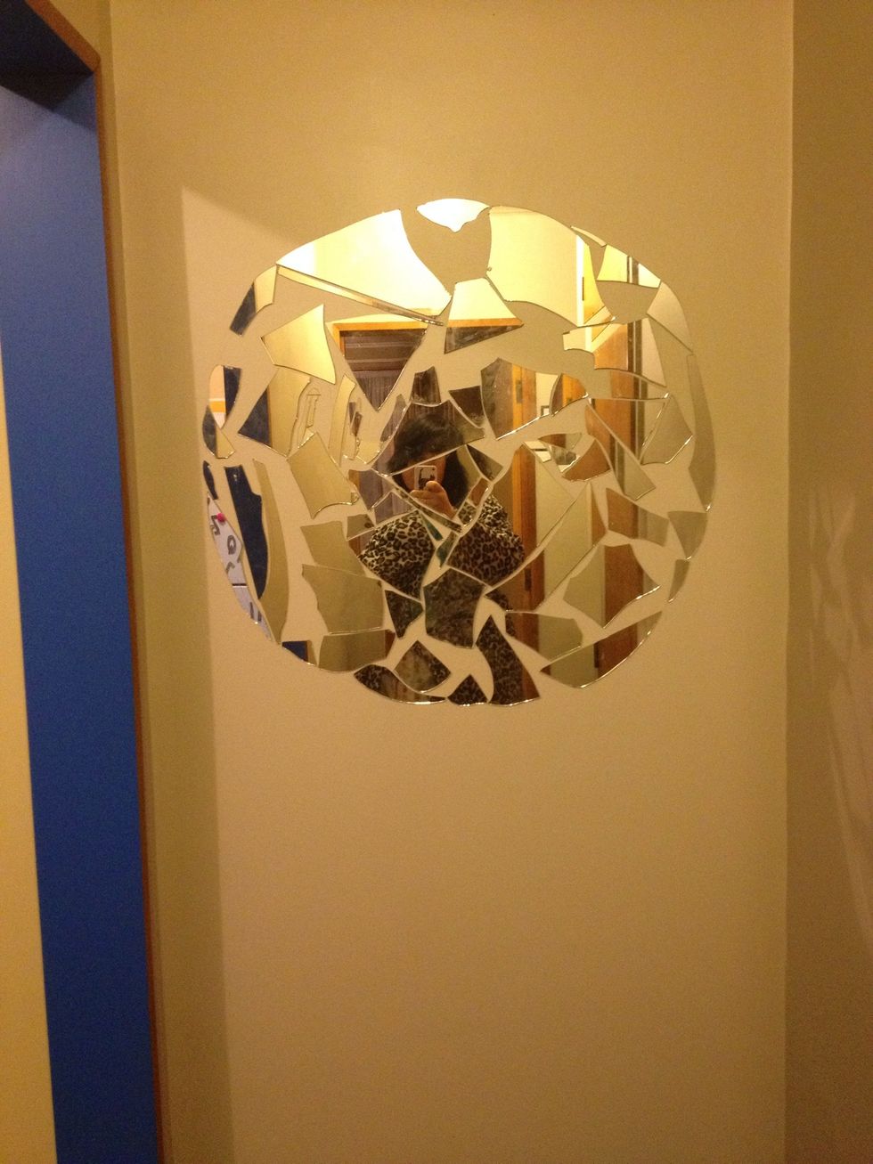 Then finding the largest chunks of glass and filling in the middle. After all that comes the fiddly parts using smaller and smaller pieces to fill the gaps like a puzzle!