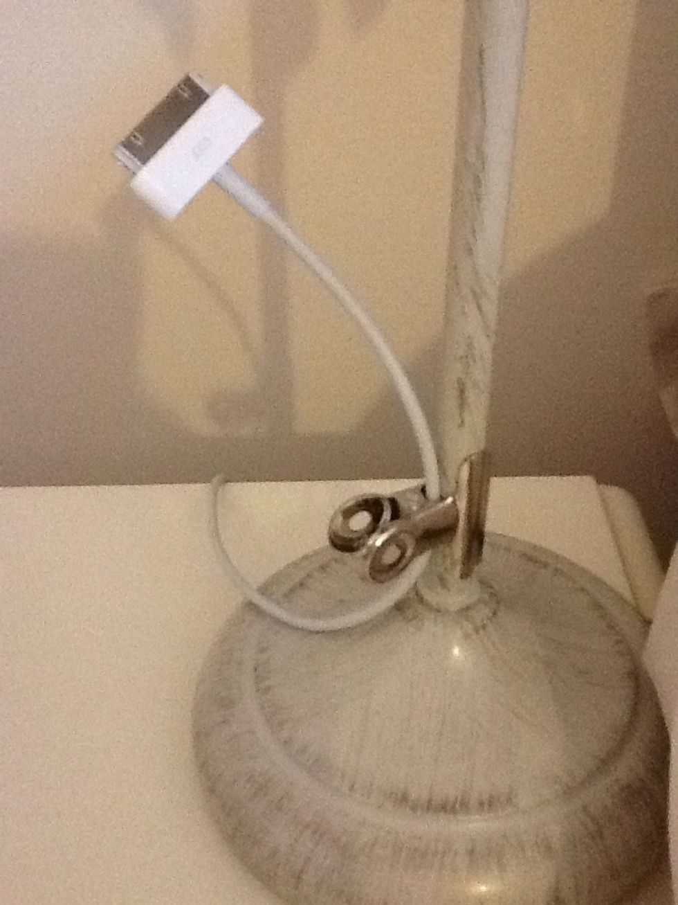 Then fix it onto your lamp or something, I used a paper grip