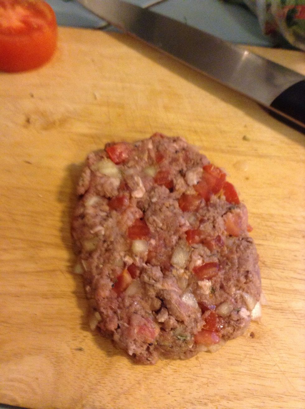 Then flatten into a "steak."