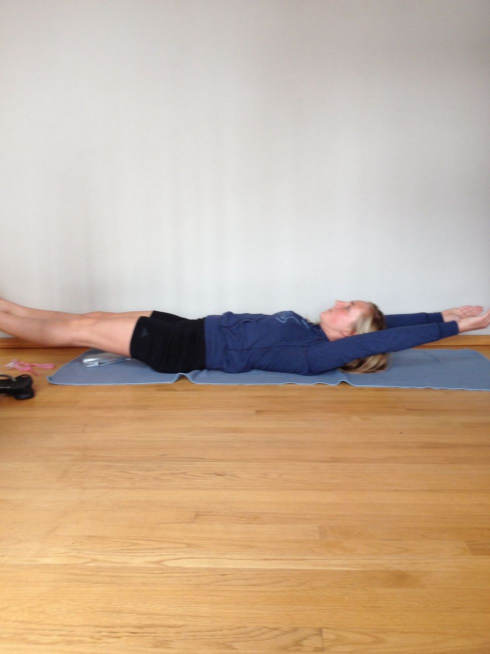 Then flip over and do some reverse supermans, or bananas for 30 seconds.