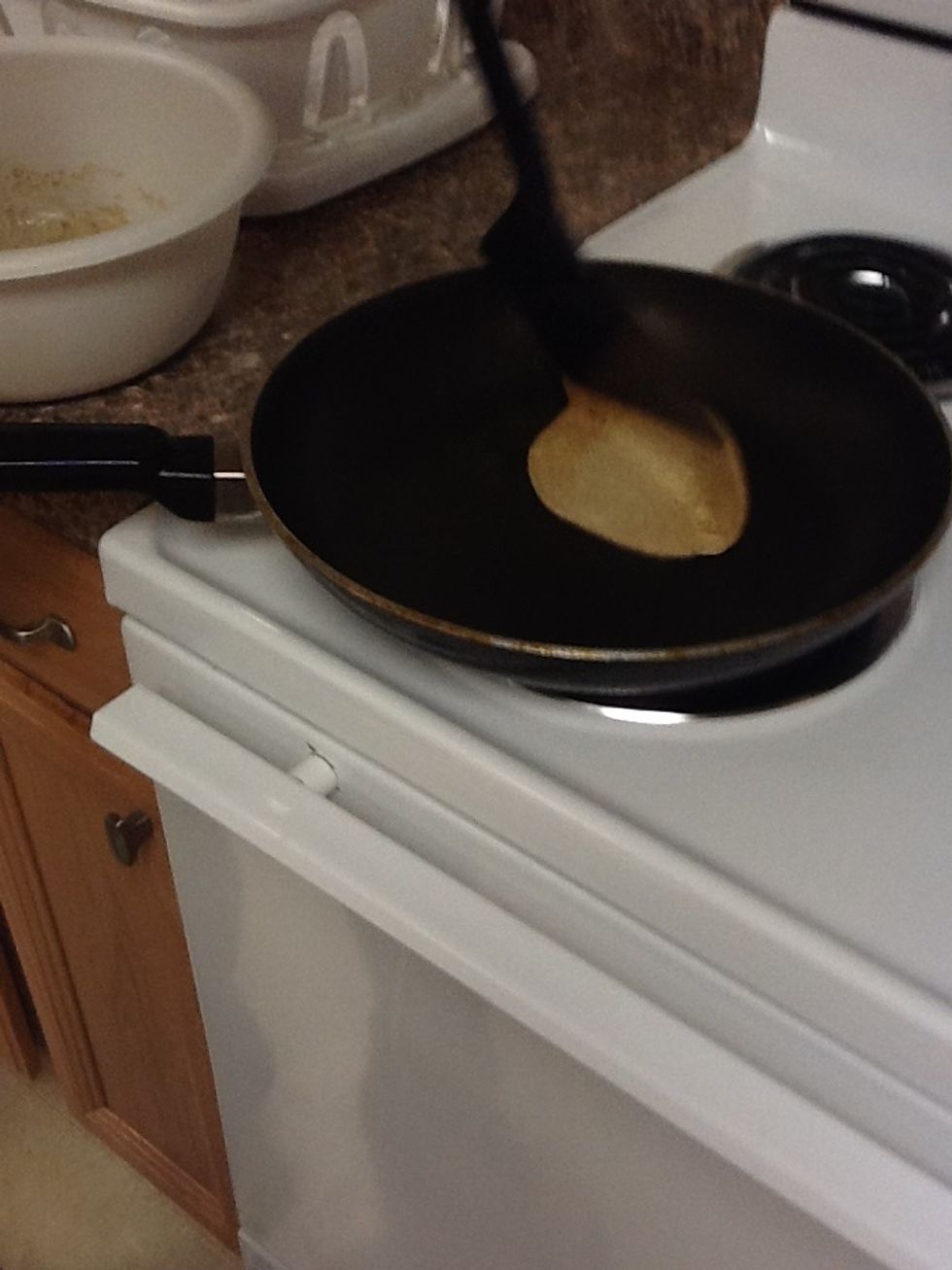 Then flip over the pancake.
