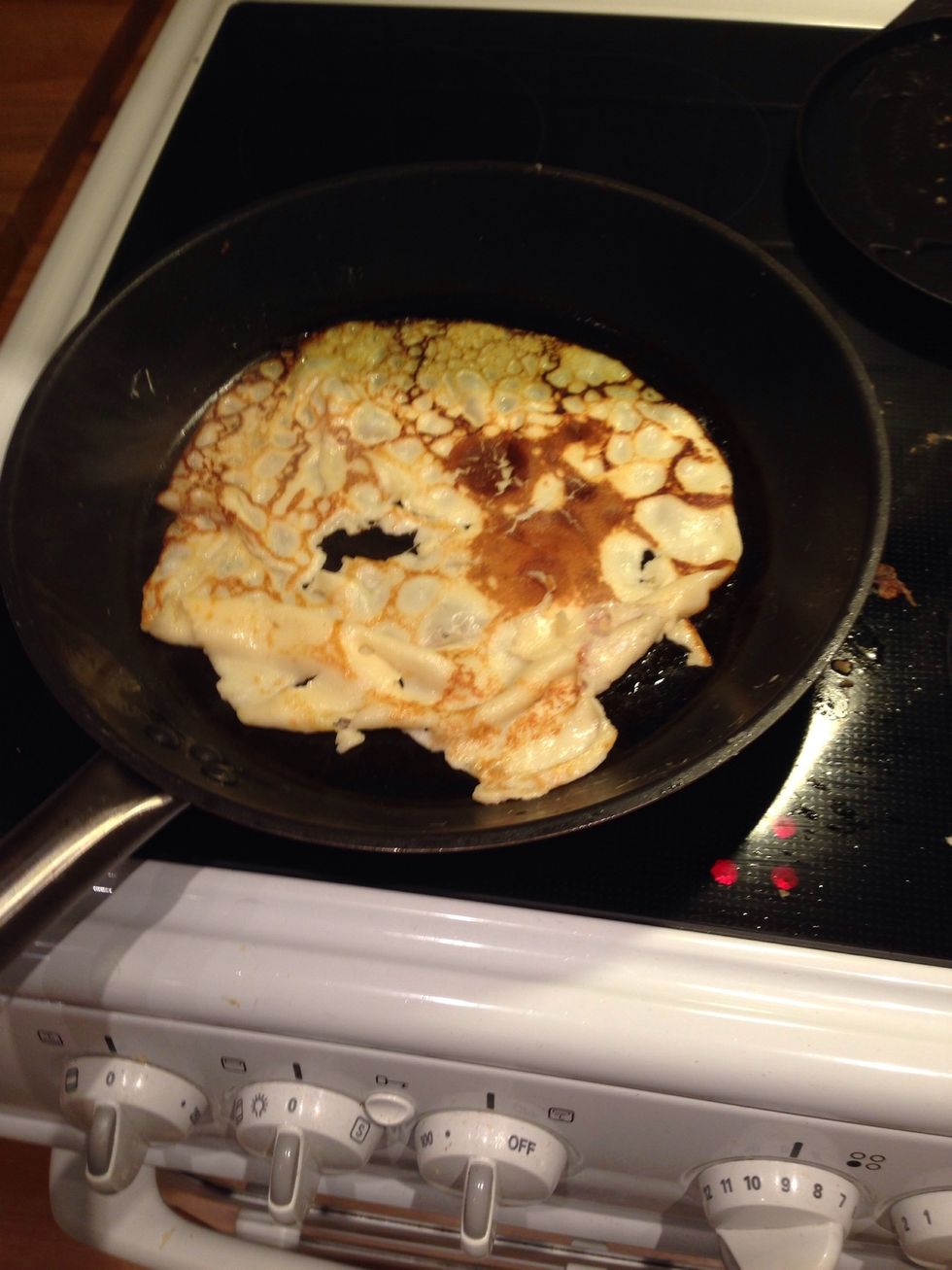 Then flip the pancake.