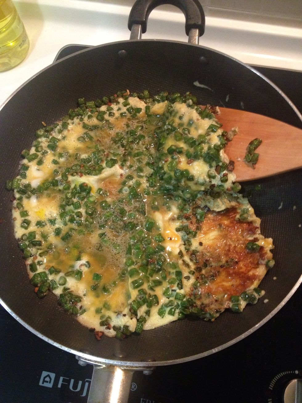 Then flip to the other side to cook few minutes.