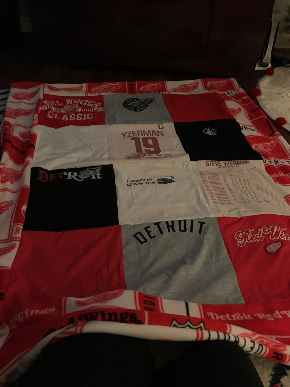 Then, flip your blanket right side out.