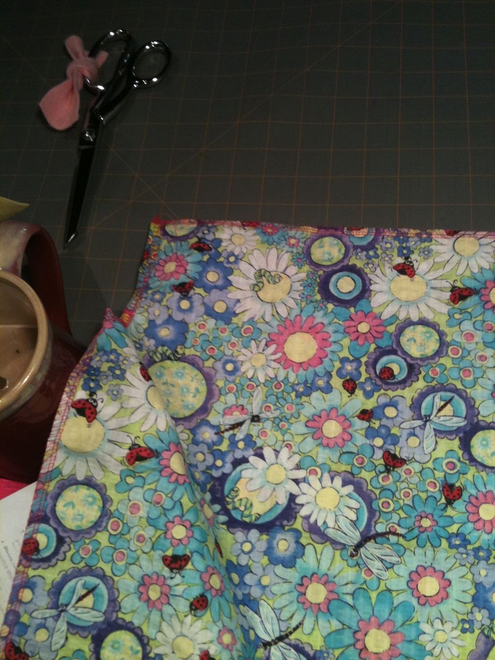 ...Then fold and stitch down about an inch for your ribbon casing.