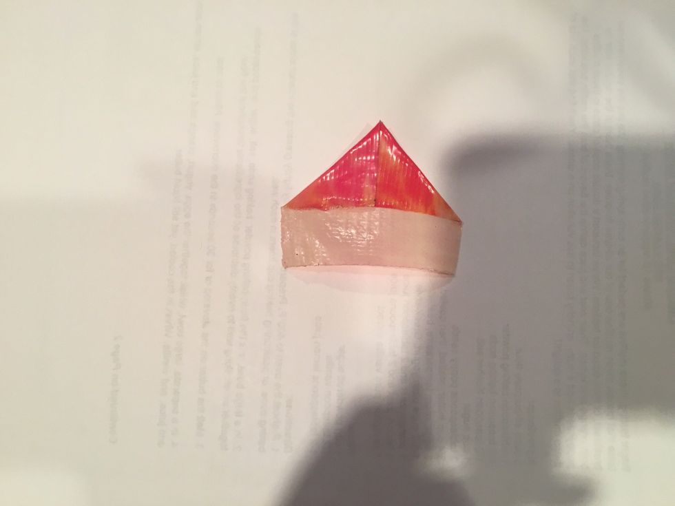 then fold both corners down to make the triangle at the top of your duct tape square