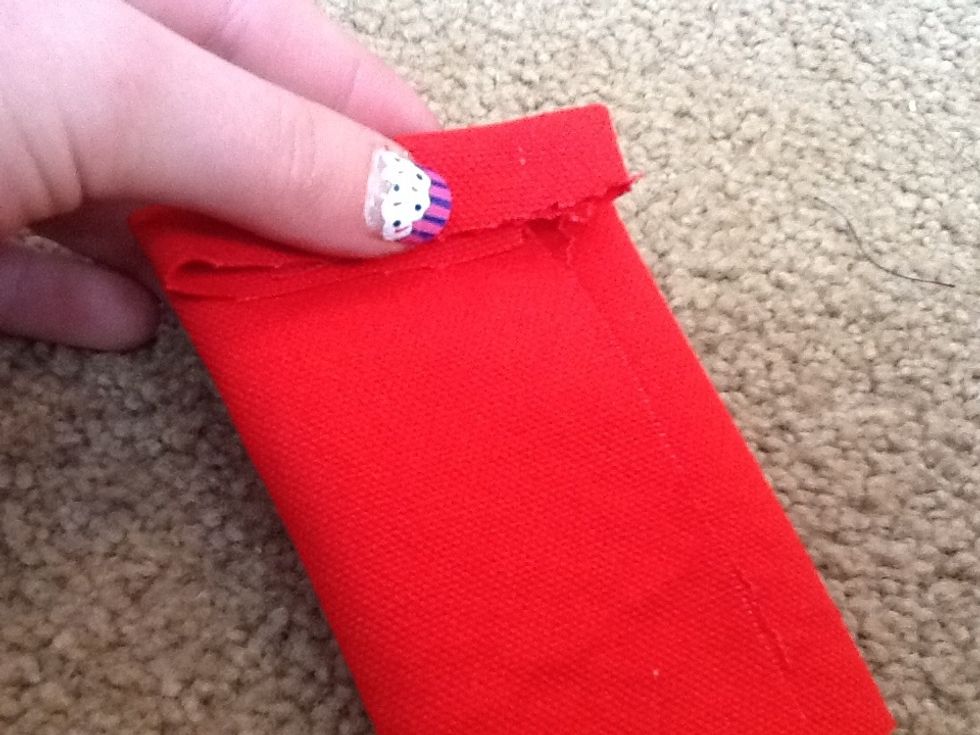 Then fold down the sides, you will need to glue or sew this down.