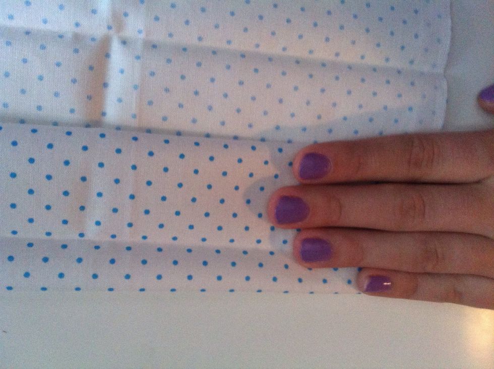 Then fold it again I did 4 finger length this time