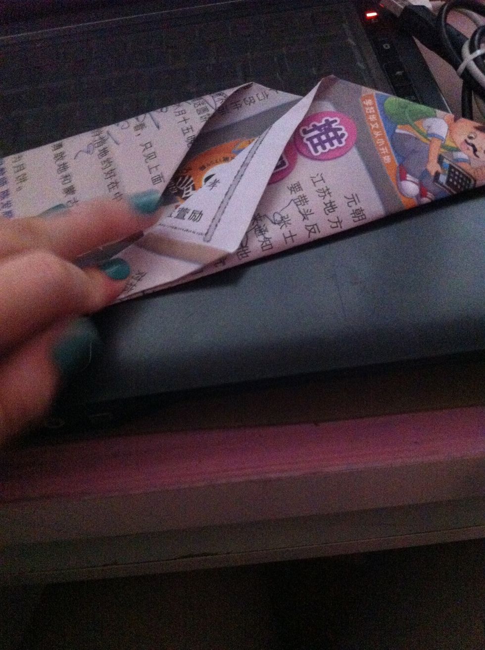 Then fold it into 135 angle