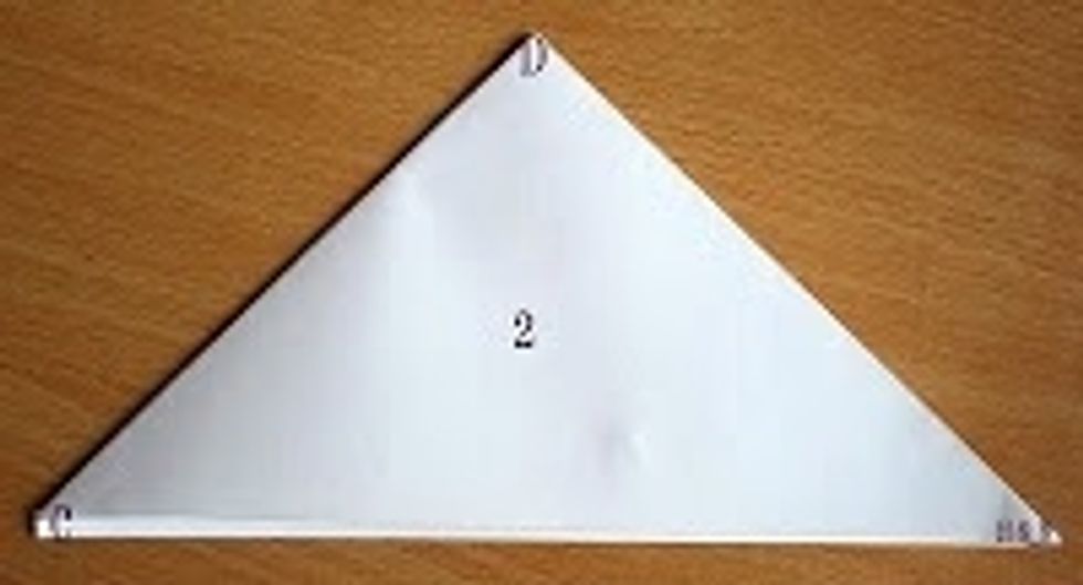 Then, fold point A down to meet point B