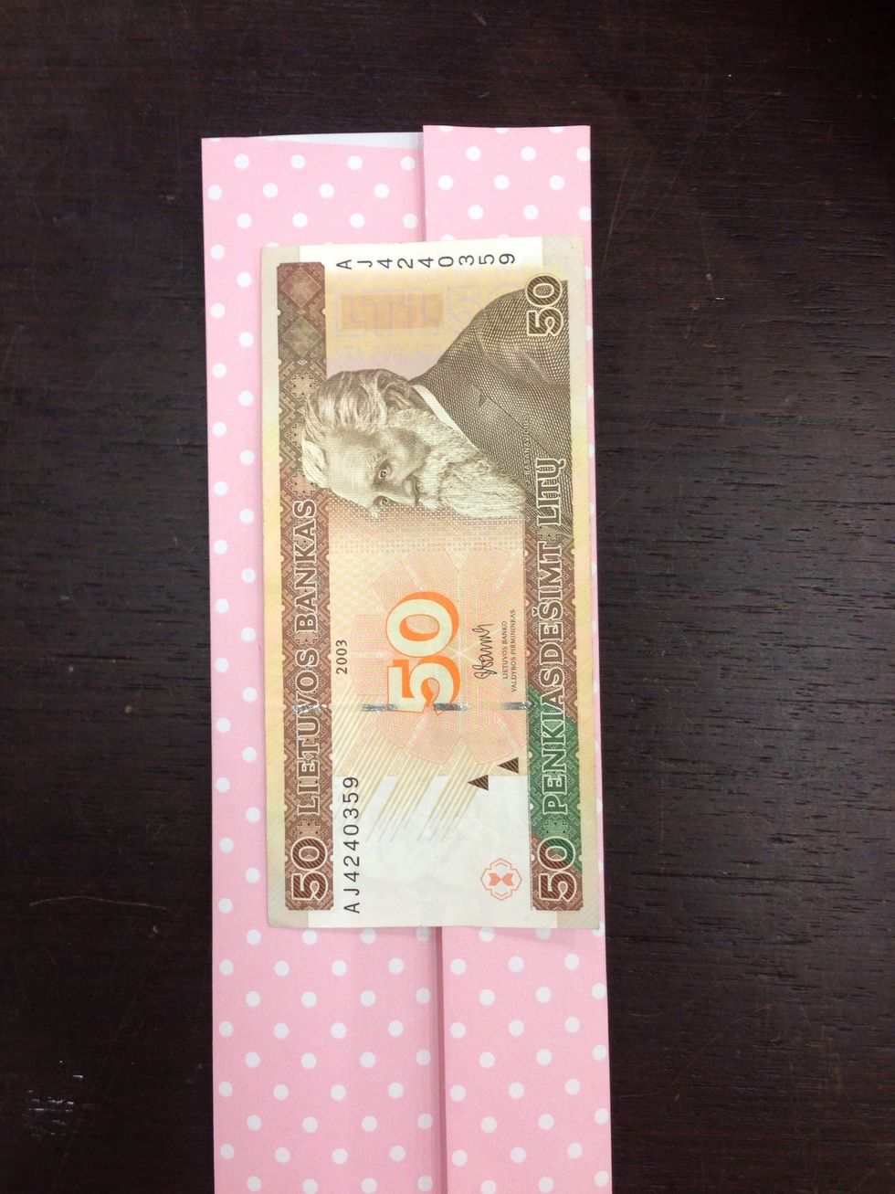 Then fold the side in the size of banknote. I make mine a little bit bigger