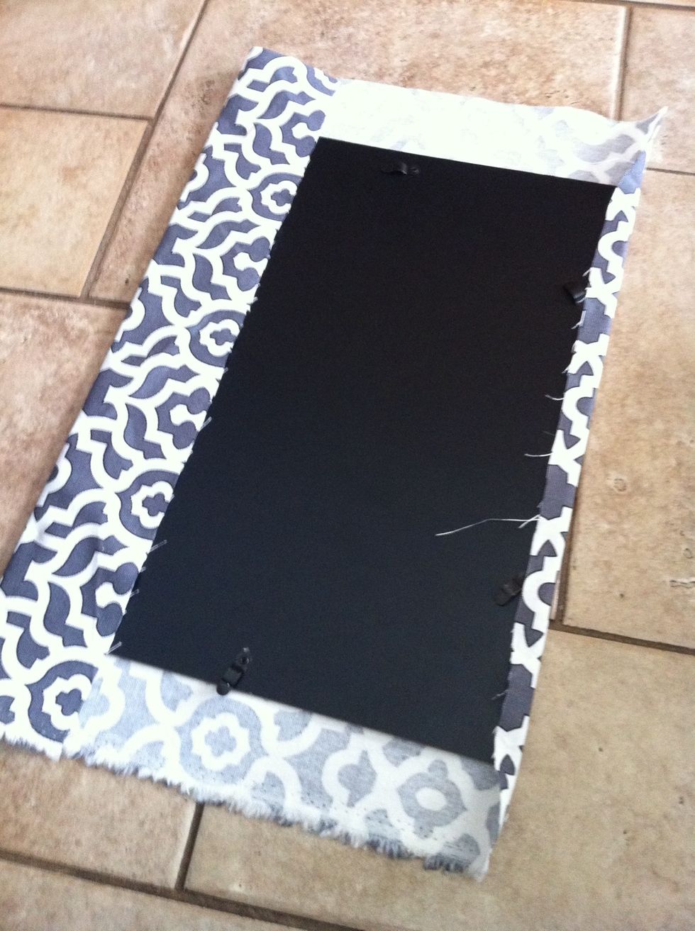 Then fold the sides of the fabric over (hot glue or duck tape probably would have worked as well)