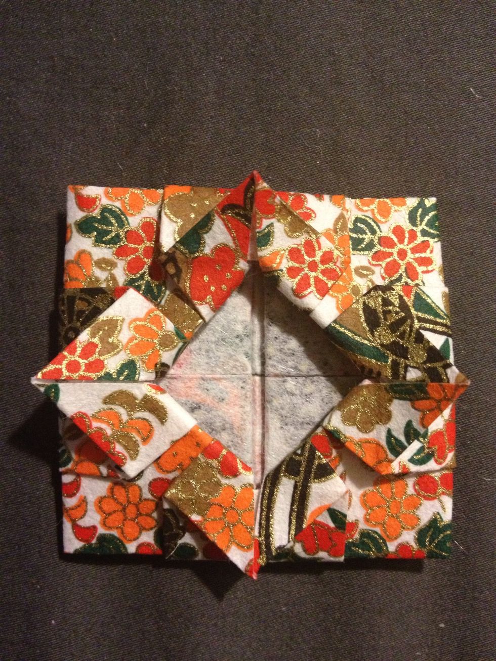 Then fold then the other ways so you cant see it