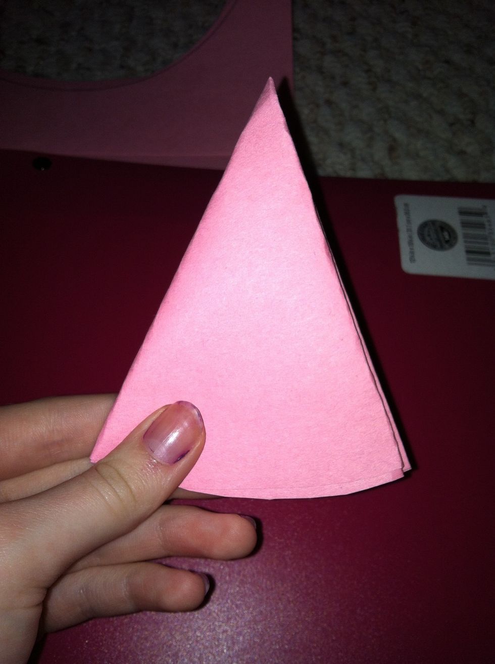 Then fold until it looks like a triangle