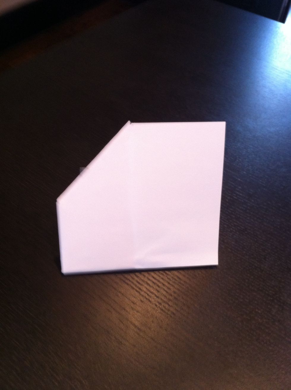 Then fold your paper airplane "hotdog" style.