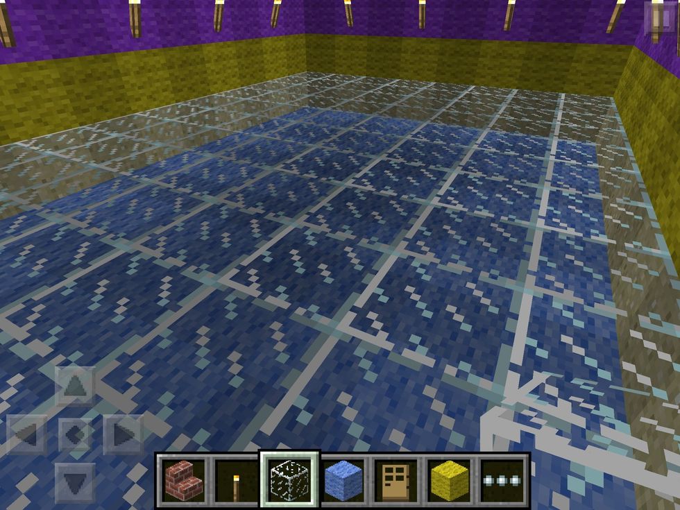 Then for the final floor layer, place glass