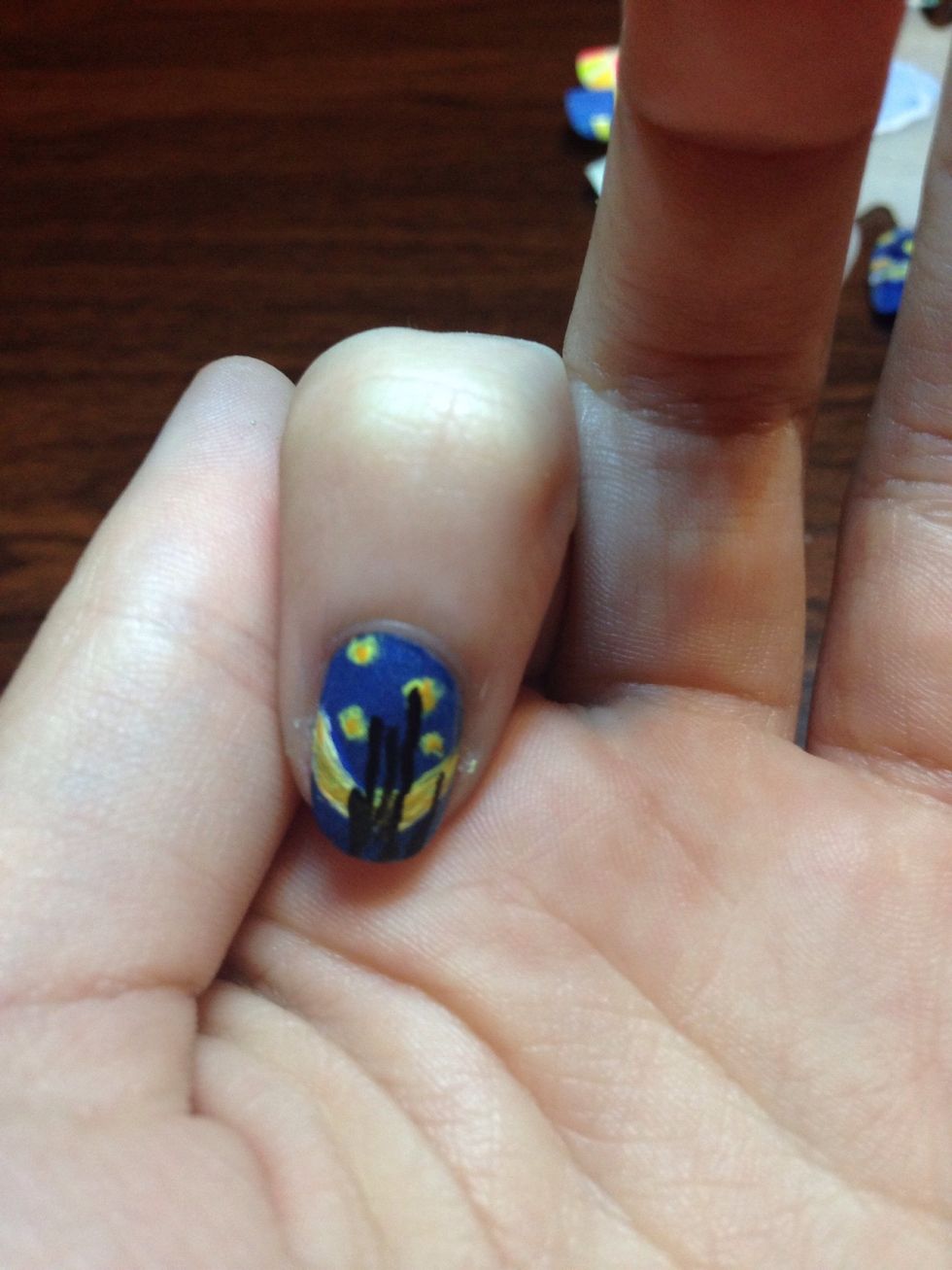 Then, for the rock form start with 3-5 black lines of varying length