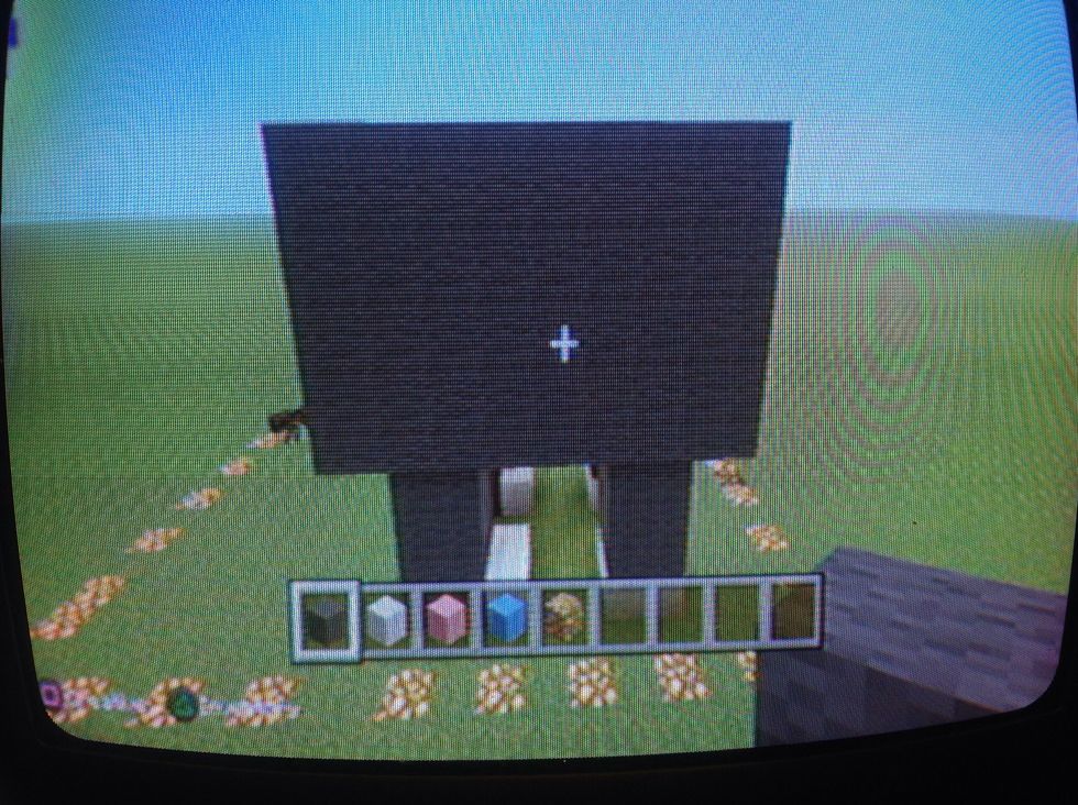 Then for the whole body do 9 blocks wide and 5 blocks tall .