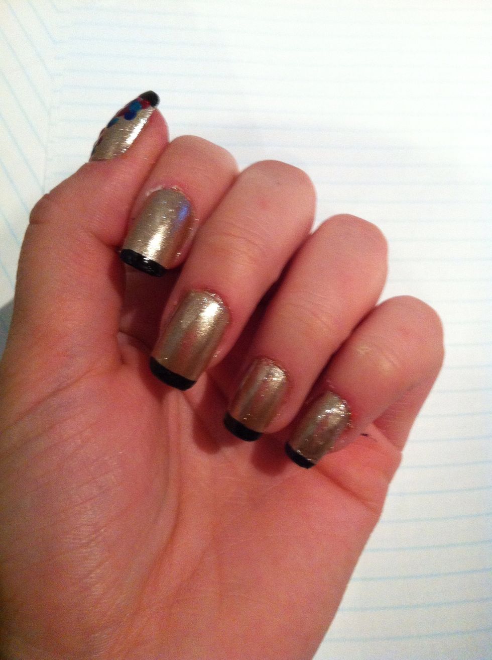 Then French tip your nails with black polish