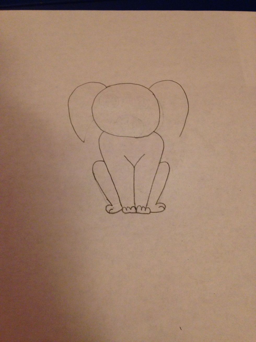 Then from the side of the head, add curves