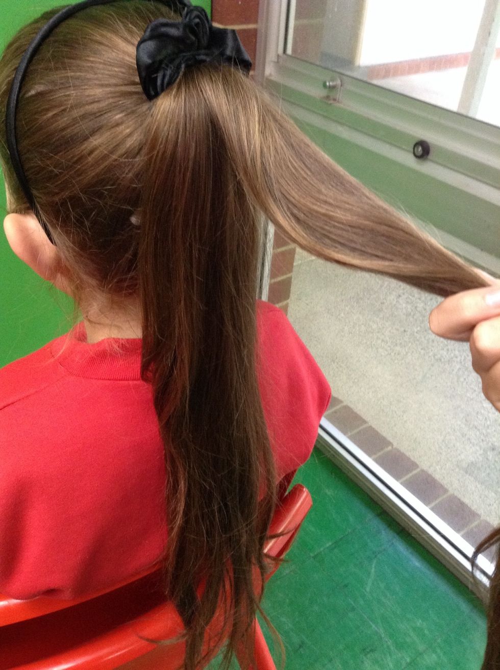 Then from your pony tail get a bunch of hair.