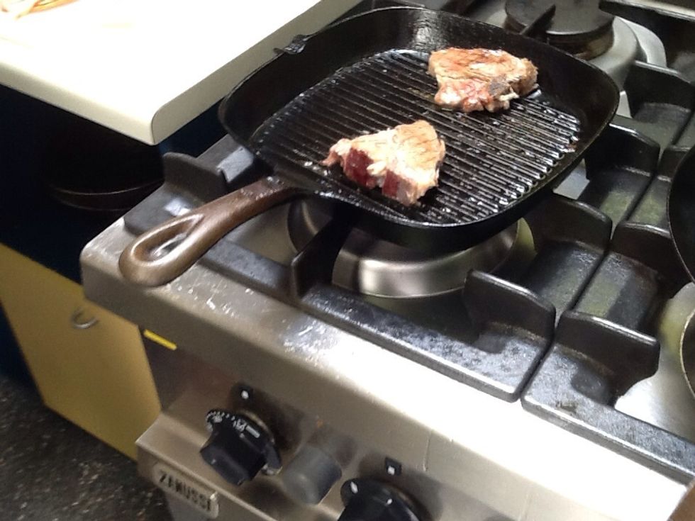 Then fry the chops on a griller at medium heat