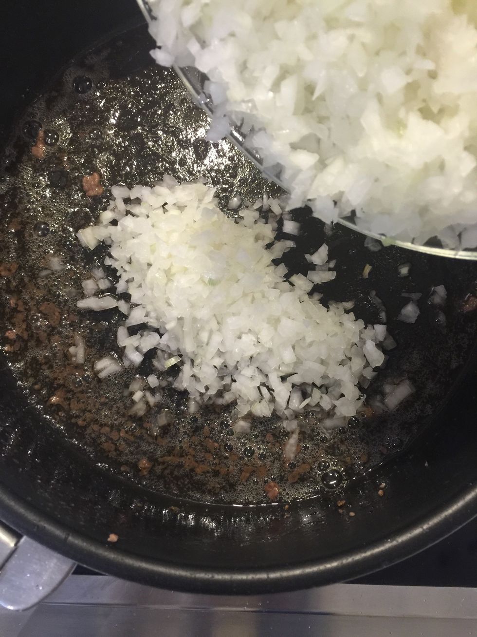 Then fry the onions