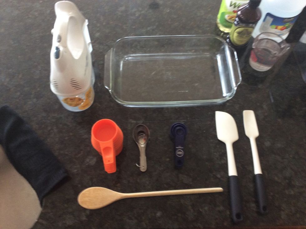 Then gather your tools and measuring devices needed for this recipe