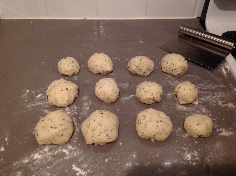 then gently shape into dough balls.