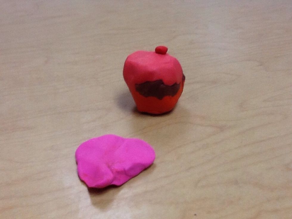 Then get a bit of red for a cheery and pink for sprinkles